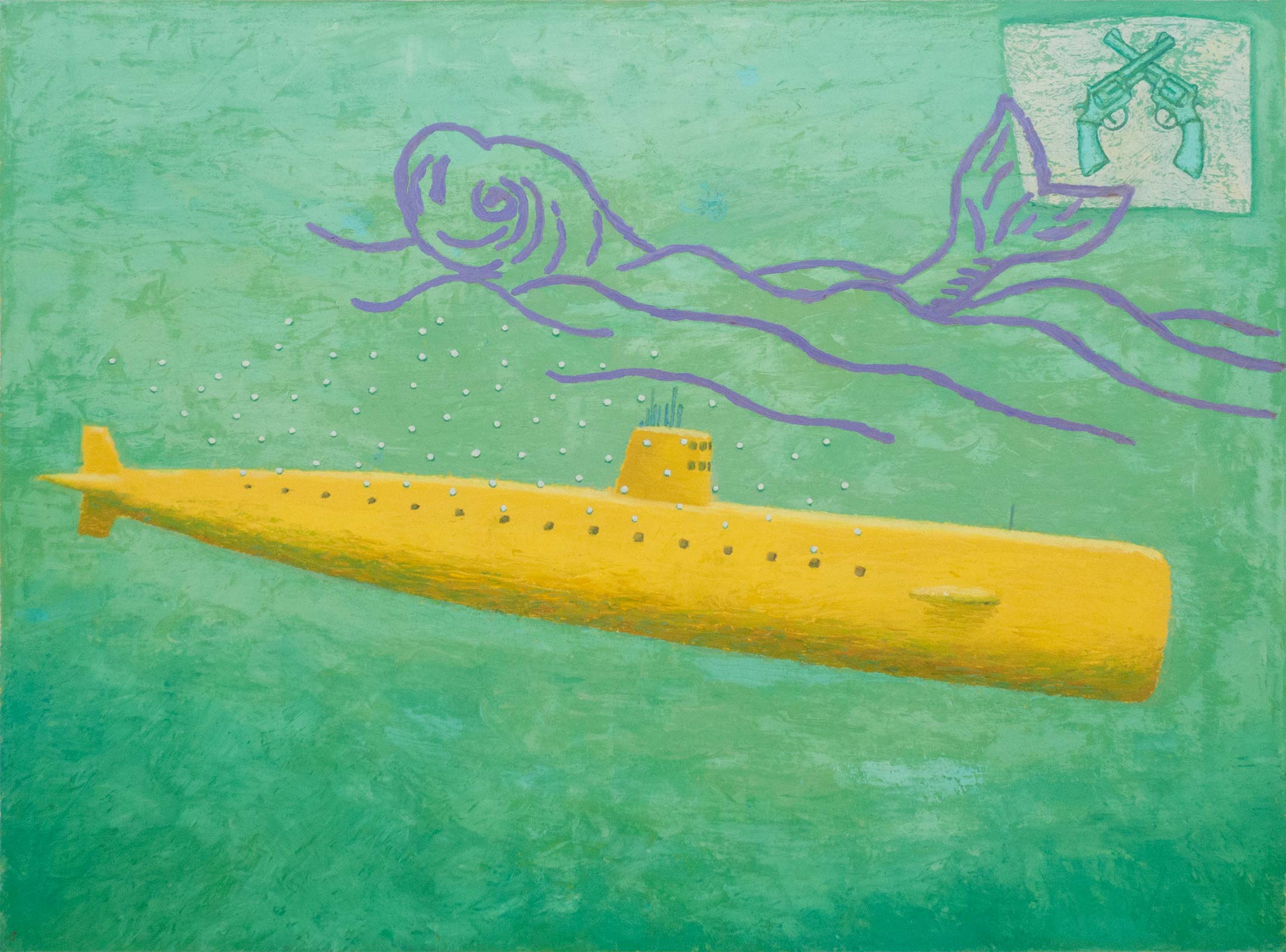 Gelb Unterseeboot; 1989; oil on canvas; 18” x 24”